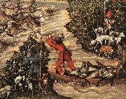 CRANACH, Lucas the Younger Staghunt of Prince Johann Friedrich (detail) dfhre Germany oil painting reproduction